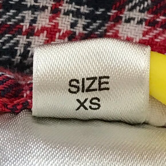 Diesel Top Women XS Red Plaid Patchwork Snap Button Up Long Sleeve Collared - Picture 4 of 13